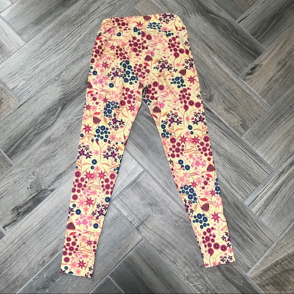 SOLD LuLaRoe Floral Print Leggings, One Size - Picture 4 of 7